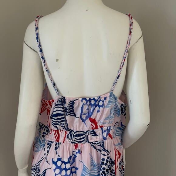 NWT Loft Fish Print Double Side Tie Maxi Dress Size XL Resort Beach Tropical - Picture 9 of 15